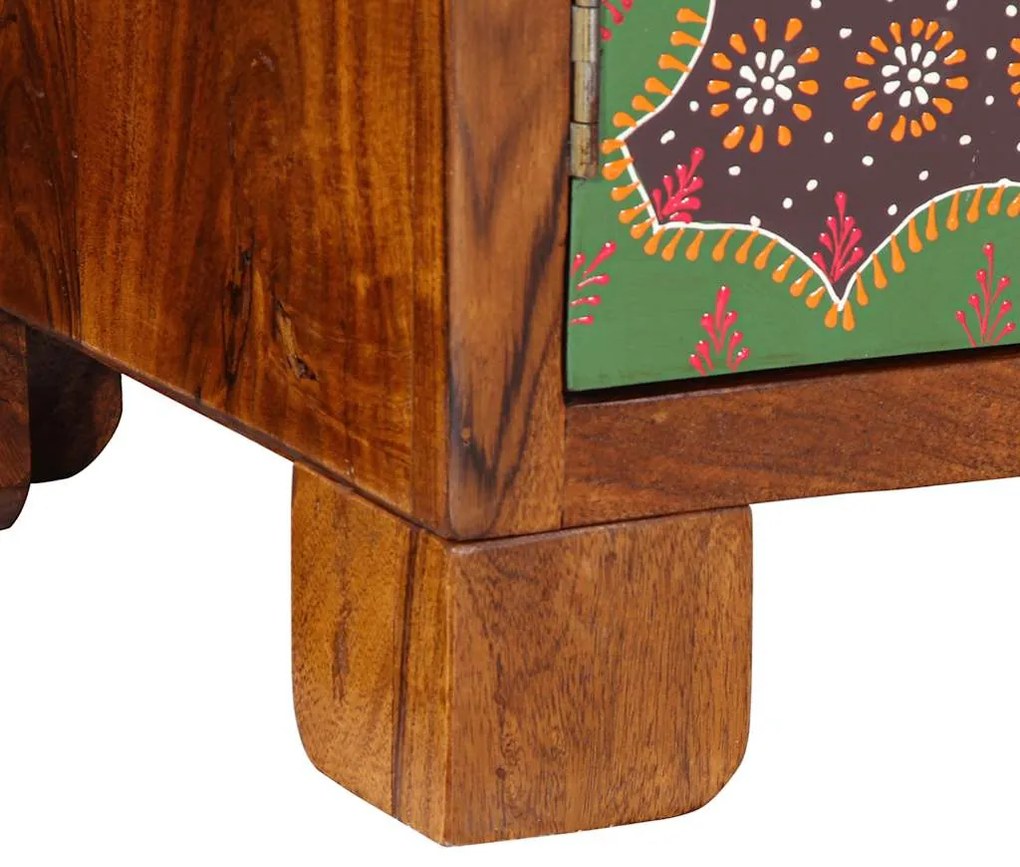 tömörfa akácfa többszínű komód 90x35x60