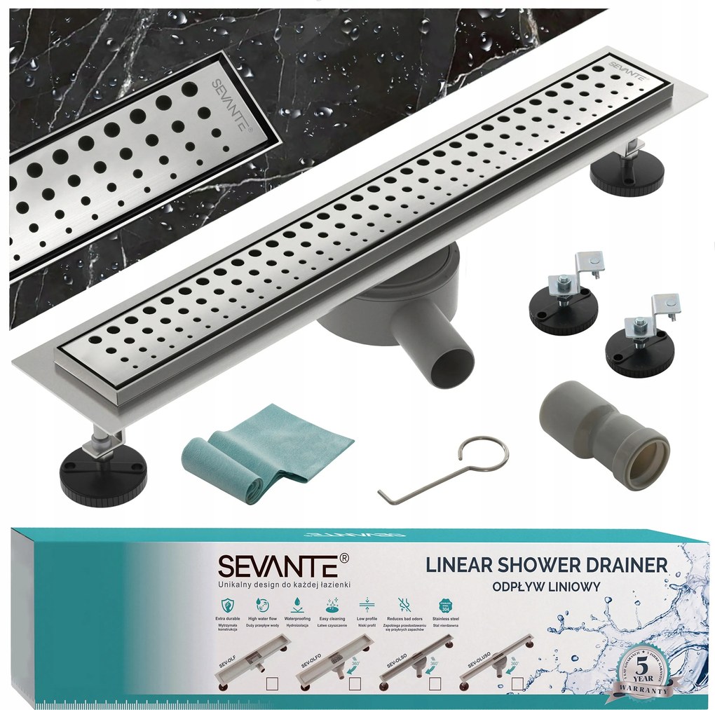 Lineáris lefolyó 100 cm Flat inox rozsdamentes acél forgó szifon