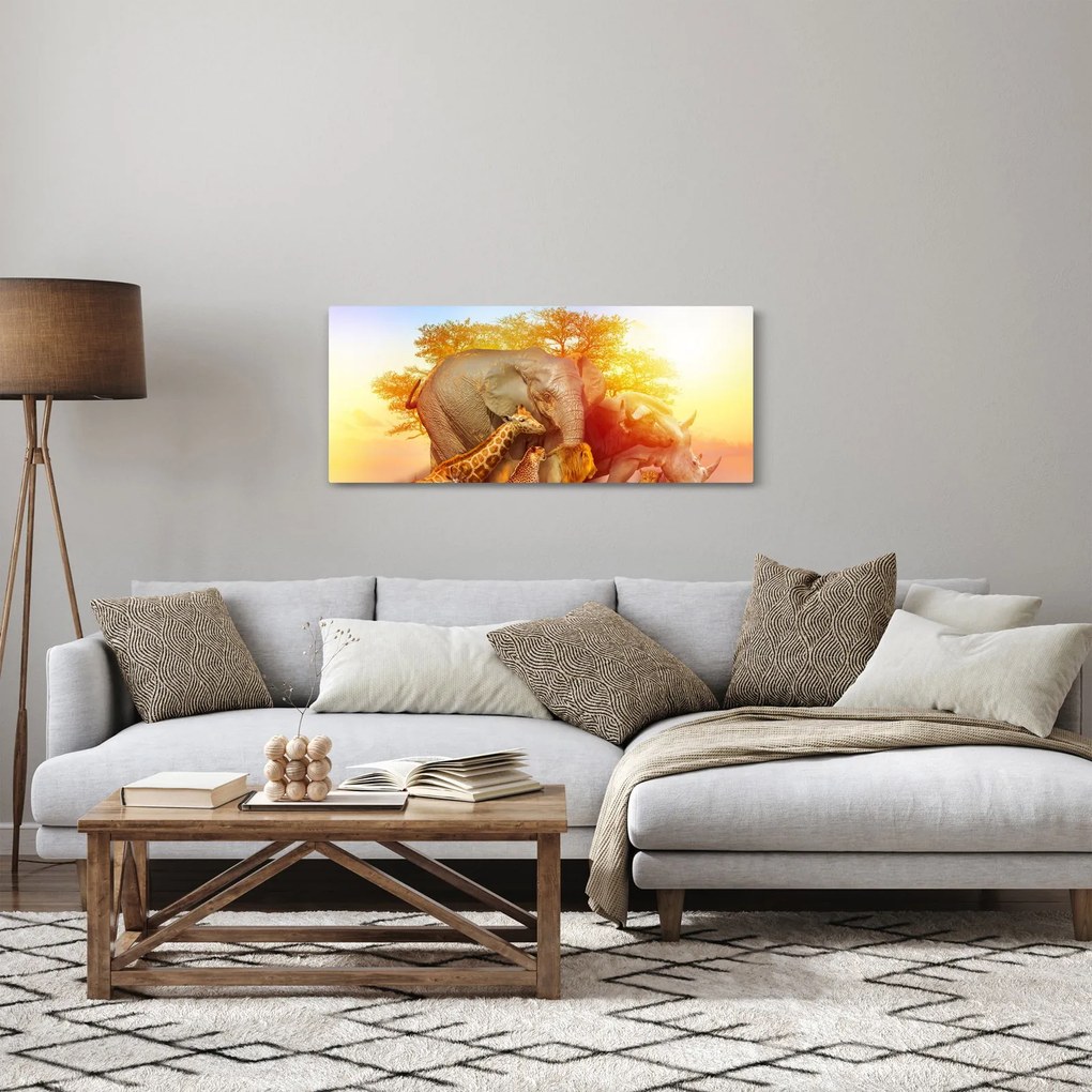 Afrikai állatok képe (120x50 cm)