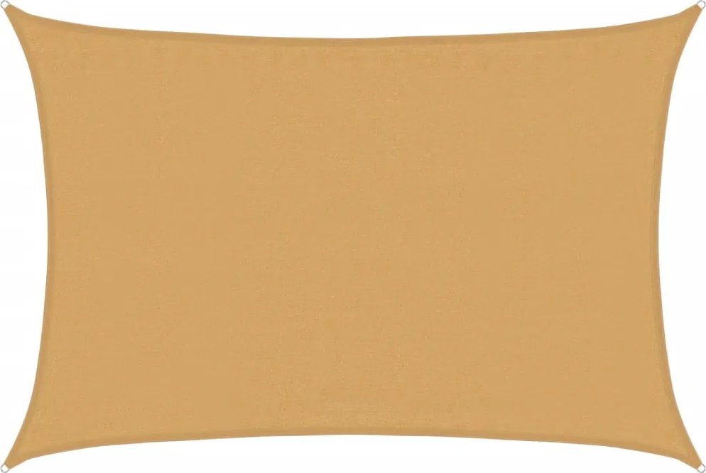 vidaXL homokszínű négyszögletű HDPE napvitorla 160 g/m² 3,5x4,5 m