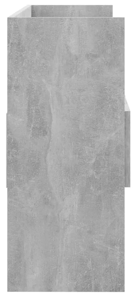 betonszürke szerelt fa tálalószekrény 105 x 30 x 70 cm