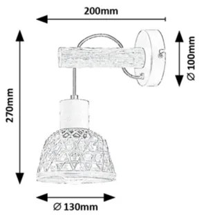 Rabalux 71025 - Fali lámpa RATTAN 1xE27/15W/230V rattan