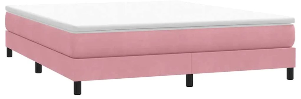 vidaXL rózsaszín bársony rugós ágy matrac nélkül 180x220 cm