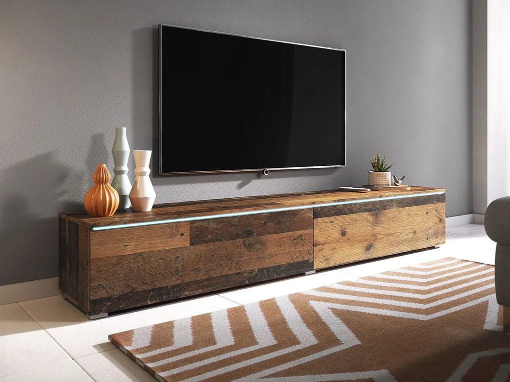 TV asztal/szekrény Dilune 180 (old style) (fehér LED világítás). 1053824