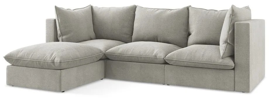 Világosszürke sarokkanapé (bal oldali-heverő résszel) Manao – Makamii