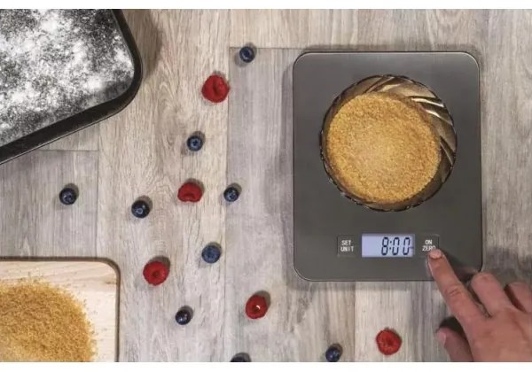 Digitális konyhai mérleg 2xAAA ezüst