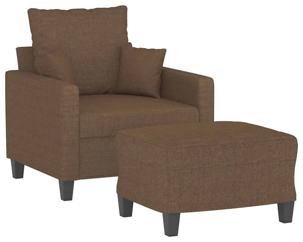 vidaXL barna szövet kanapéfotel lábtartóval 60 cm