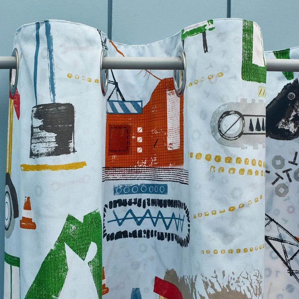 Kék gyerek függöny szett 2 db-os 168x183 cm Digger Dreams – Catherine Lansfield