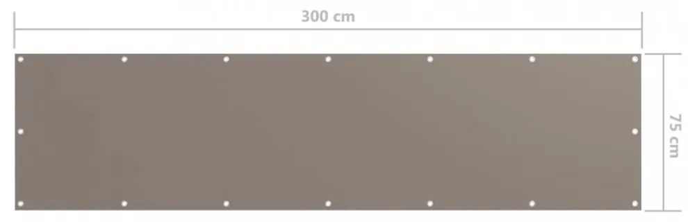 tópszínű oxford-szövet erkélyparaván 75 x 300 cm