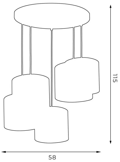 Csillár zsinóron ARDEN 5xE27/60W/230V lila/arany