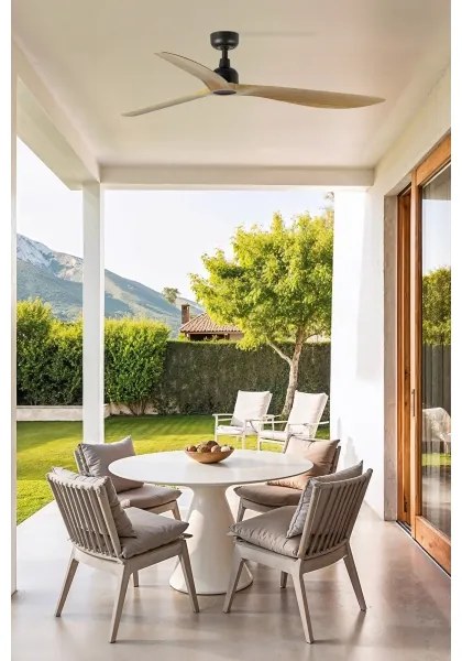 FARO 34360WT - Mennyezeti ventilátor OUTWOOD L barna/fekete, átmérő 150 cm, WT IP44 + távirányító