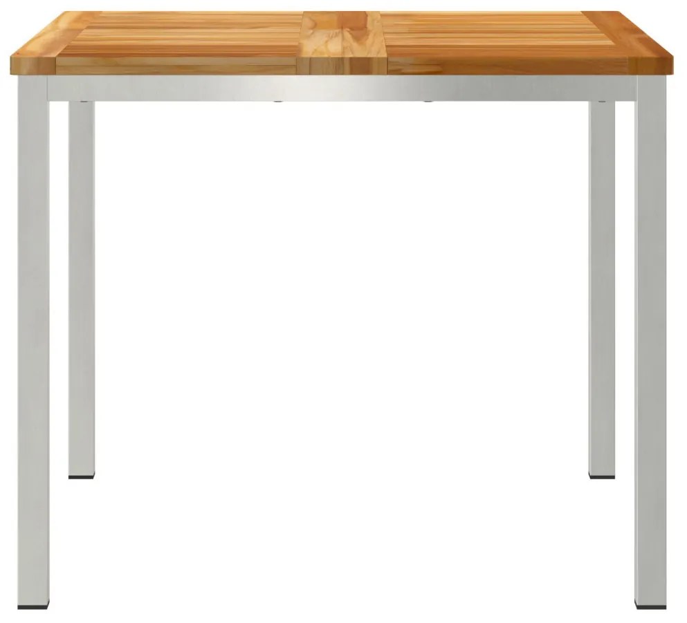 Kültéri Étkezőasztal 90x90x74.5 cm Tömör Tíkfa