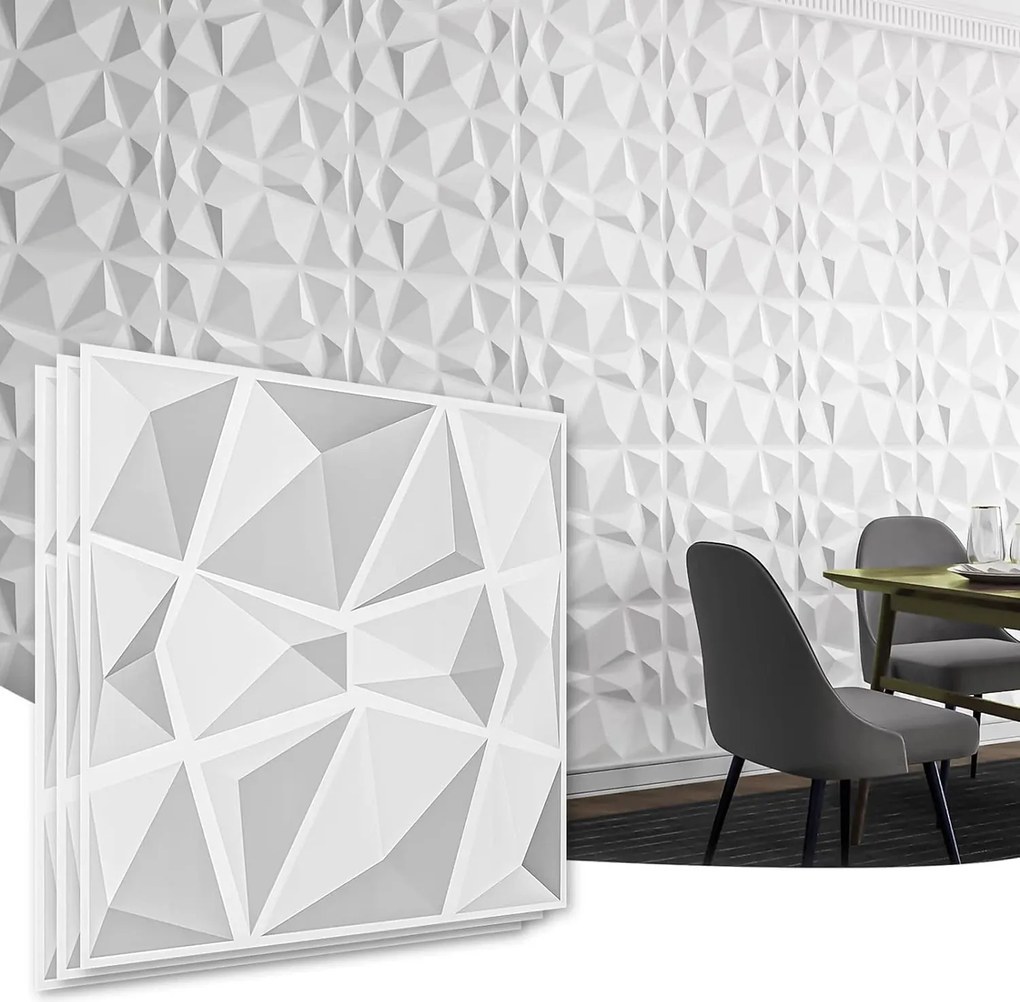 12db Fehér Falpanelek 3D Mennyezeti Kazetták 30x30cm