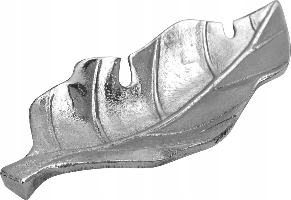 Dekorációs tálca patera levél ezüst 22 cm