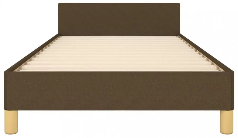 sötétbarna szövet ágykeret matrac nélkül 90x200 cm