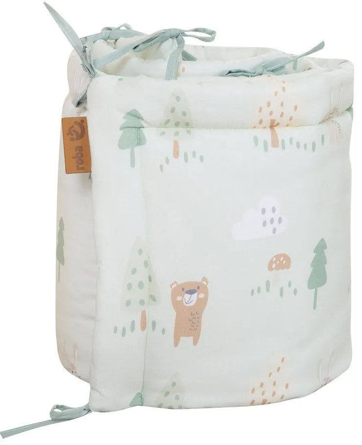 Világoszöld pamut rácsvédő 170 cm Woodland Buddies – Roba