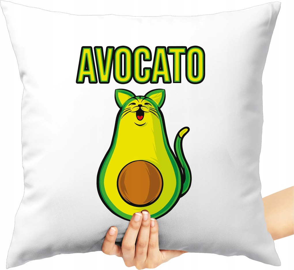 Avocato Nyomott Mintás Párna Vicces Avokádó Macska Cica Macska