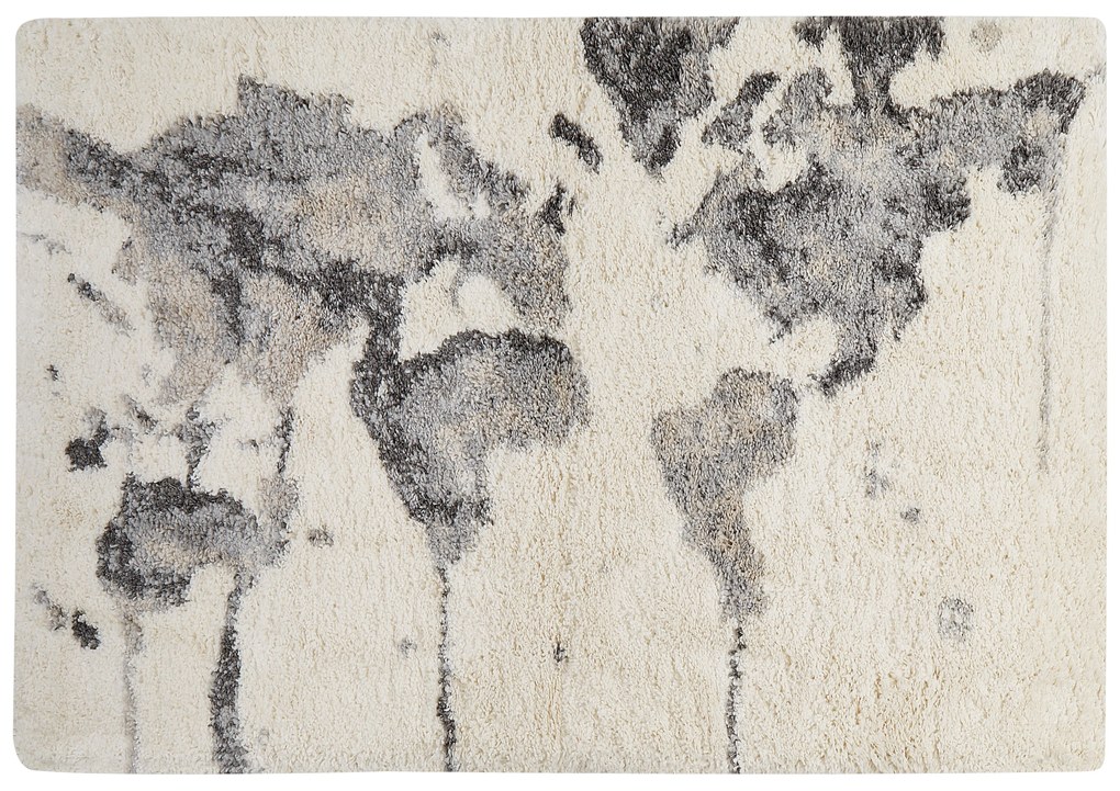 Fehér és szürke hosszú szálú szőnyeg 160 x 230 cm SEVAN Beliani