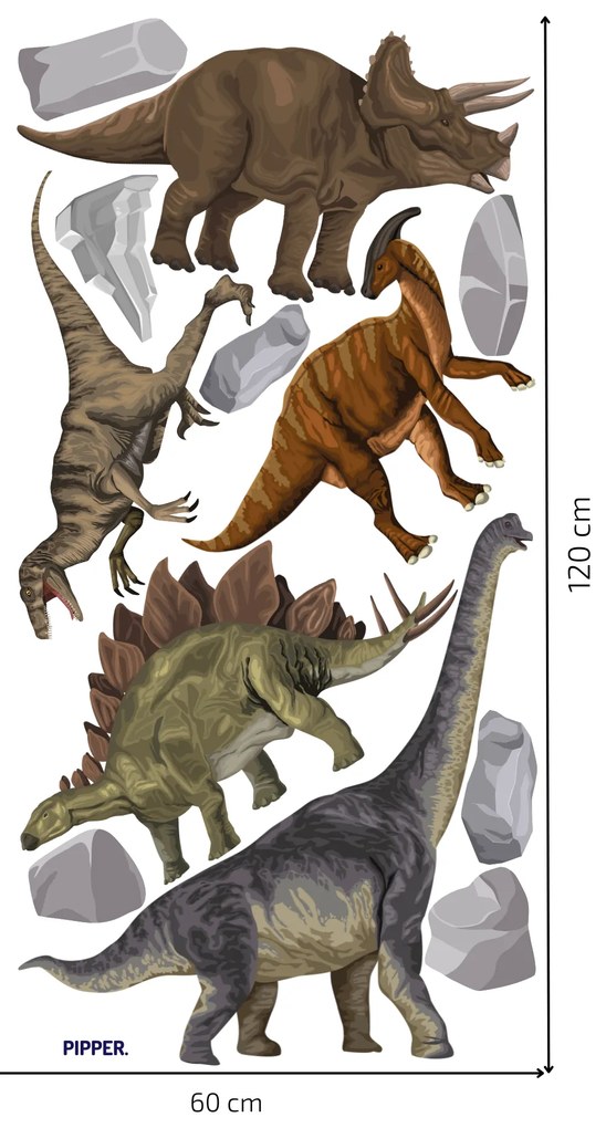 PIPPER. Textil falmatrica "Dinoszauruszokl"