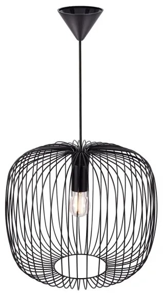 Nordlux - BERONI függőlámpa kábellel 1xE27/60W/230V, fekete, átmérő 40 cm