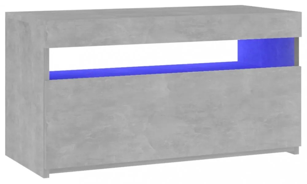 betonszürke TV-szekrény LED-világítással 75 x 35 x 40 cm