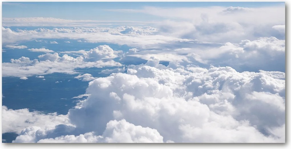 Fotó üvegkép Kilátás a repülőgépről 140x70