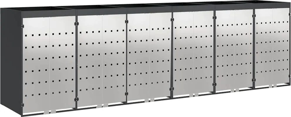 vidaXL Gurulós kuka tároló 3 kukához Antracit 340 x 77.5 x 115.5 cm