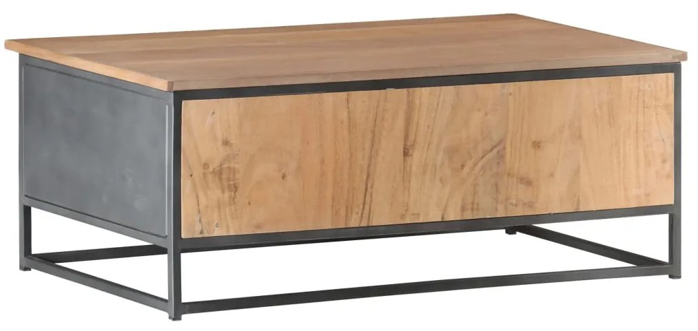 Szürke tömör akácfa dohányzóasztal 90 x 50 x 35 cm