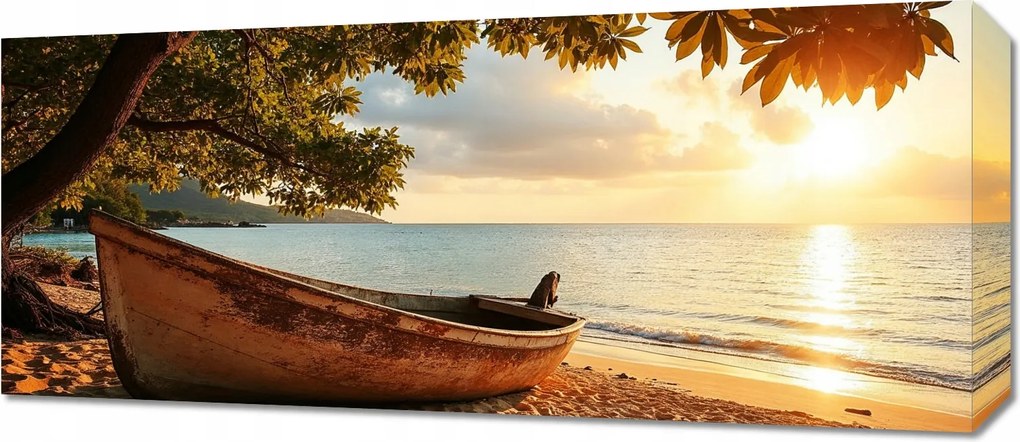 Vászonkép 70x30cm Hálószoba Nappaliba Panoráma Csónak