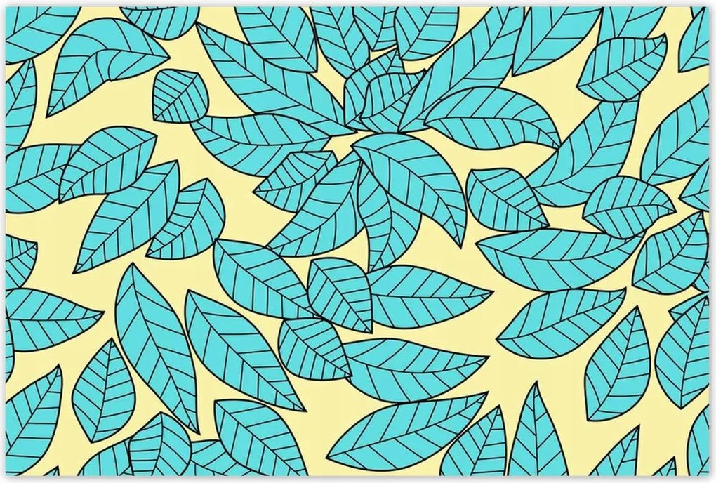 Poszterek 120x80 Türkiz levelek Türkiz