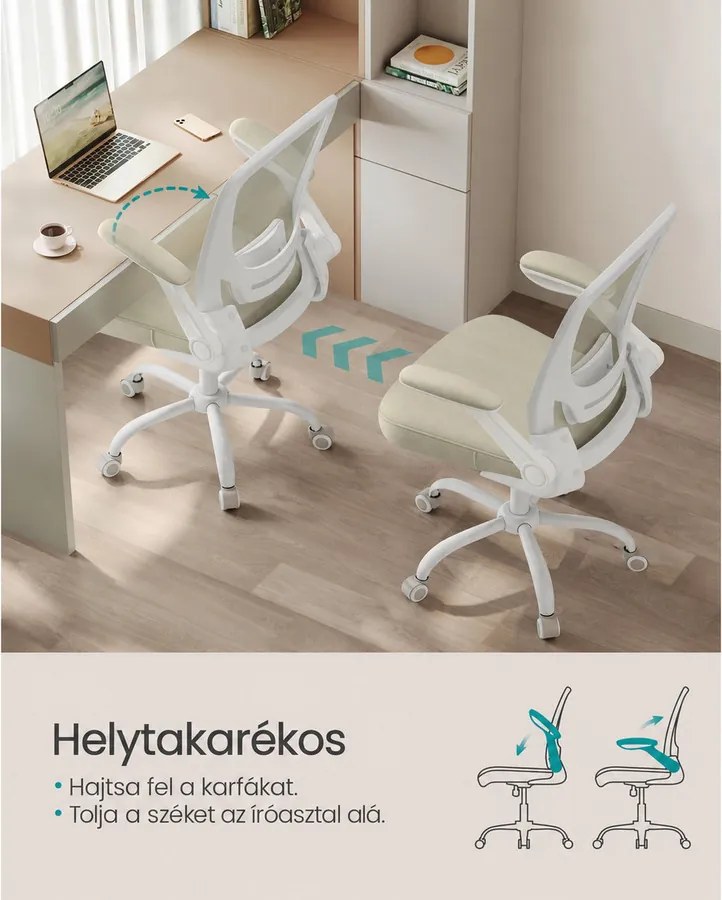 Ergonomikus irodai szék zabpehely-bézs színben