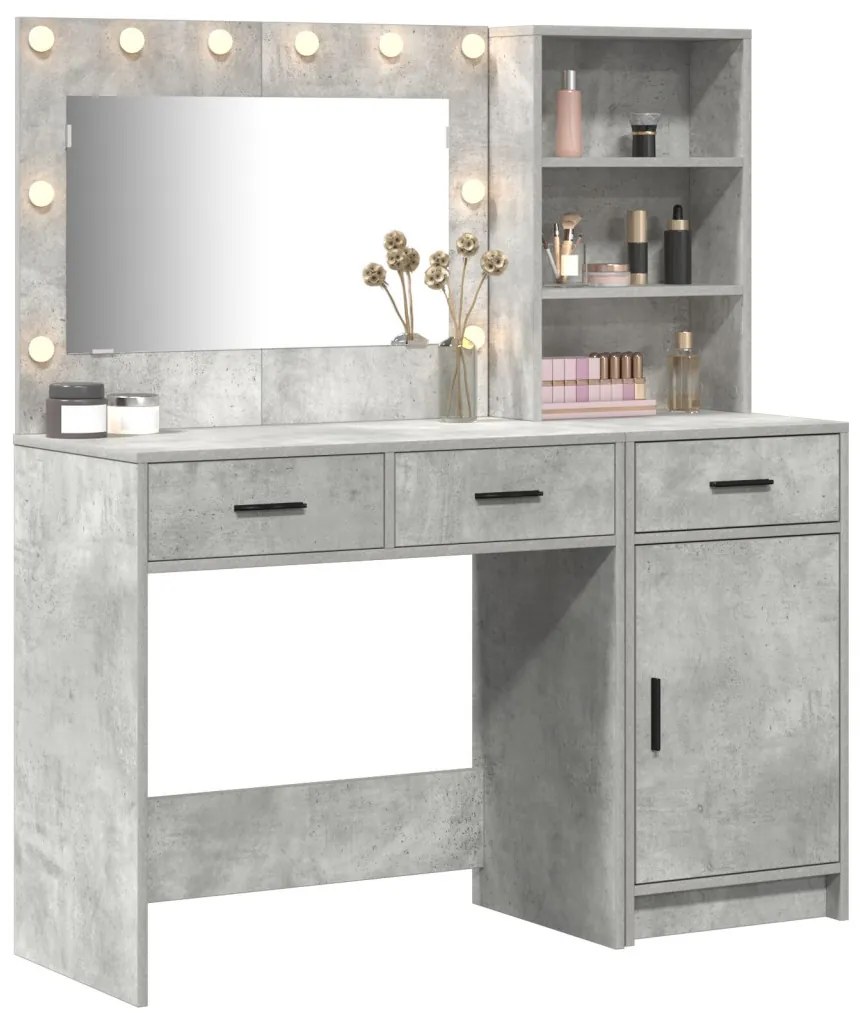 Öltözködőasztal fiókkal 2 pcs Szürke 78.5 x 41 x 135 cm Faanyag