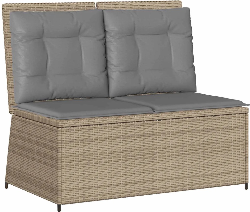 vidaXL Kerti pad Bézs polirattan