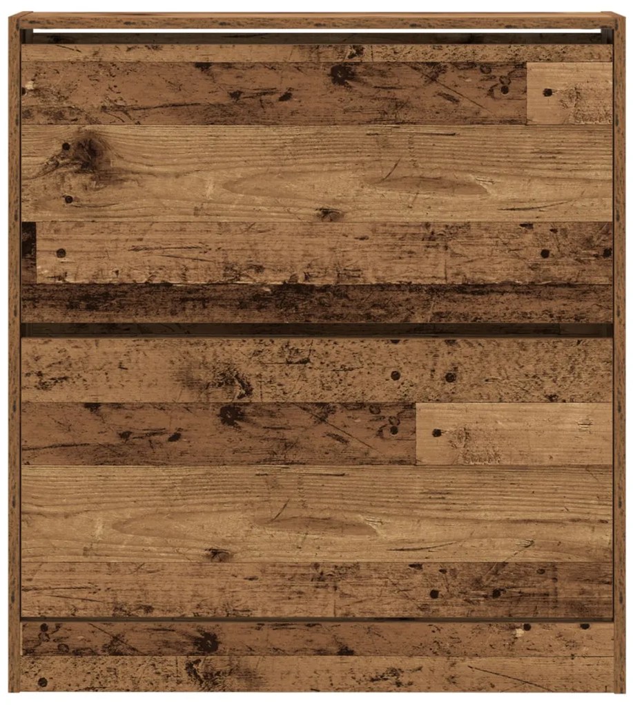 vidaXL Cipőtartó Flip Fiókkal Régi Fa 80x21x87,5 cm