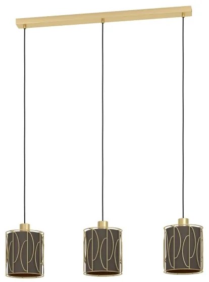 Eglo 390207 - Csillár zsinóron COROJAL 3xE27/40W/230V arany/barna