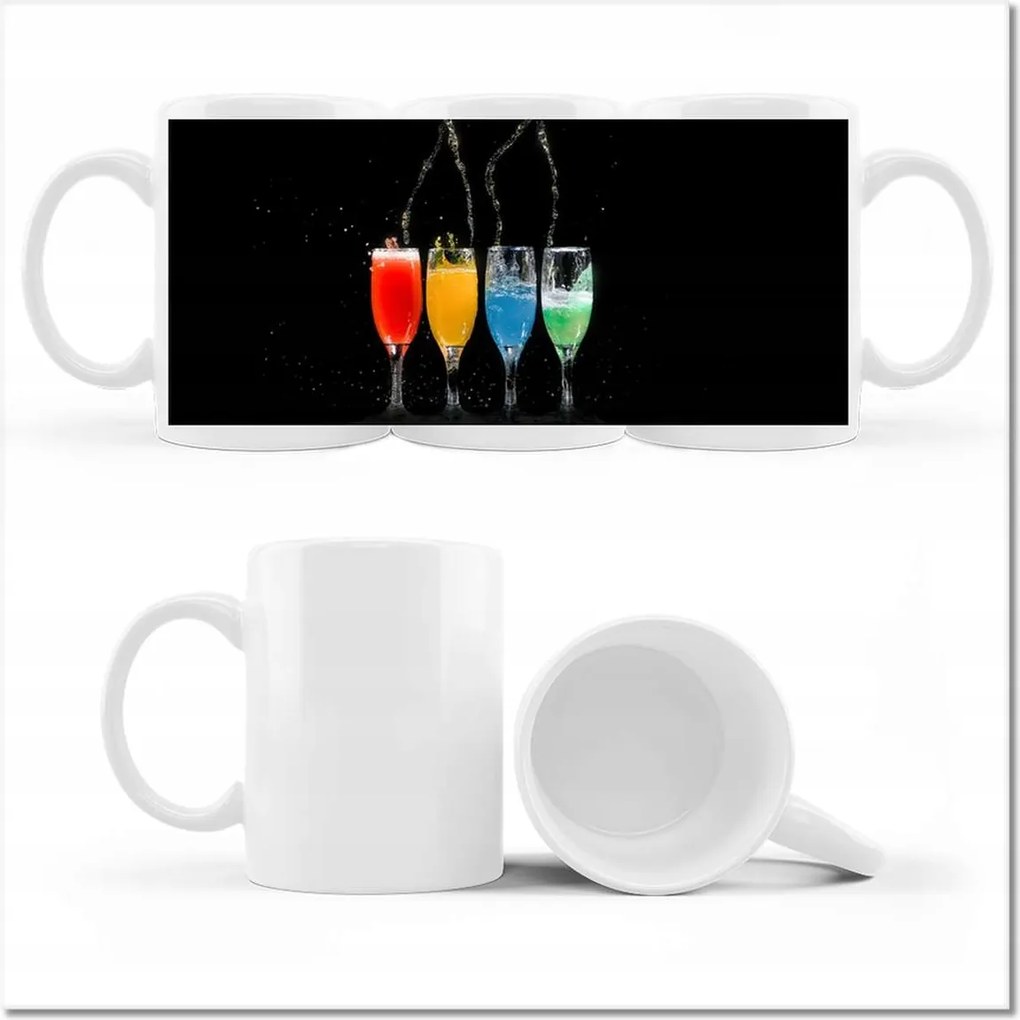 Nyomott mintás bögre Színes italok