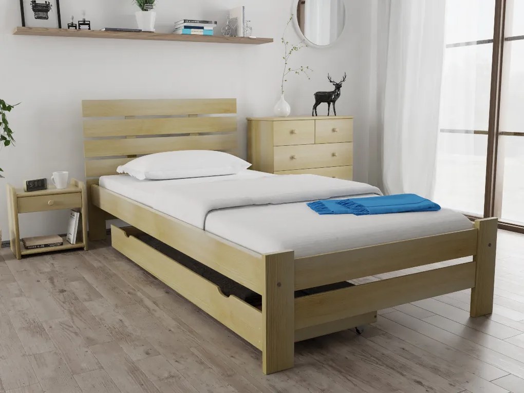 PARIS magasított ágy 80x200 cm, fenyőfa Matrac: Coco Maxi 20 cm matrac