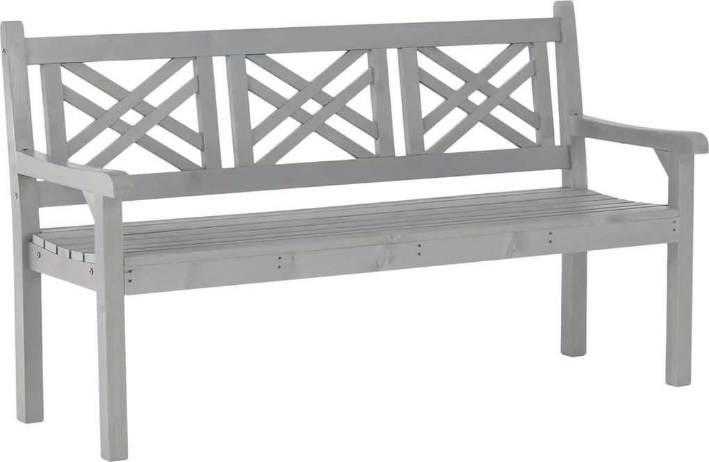 Fából készült kerti pad, szürke, 150 cm, FABLA