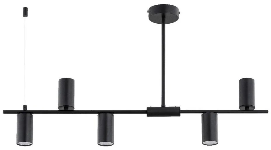 URANOS rúdon függő csillár 5xGU10/10W/230V fekete