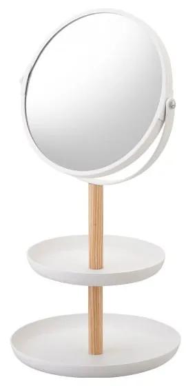 Tosca fehér tükör kis tálcákkal és bükkfa részletekkel - YAMAZAKI