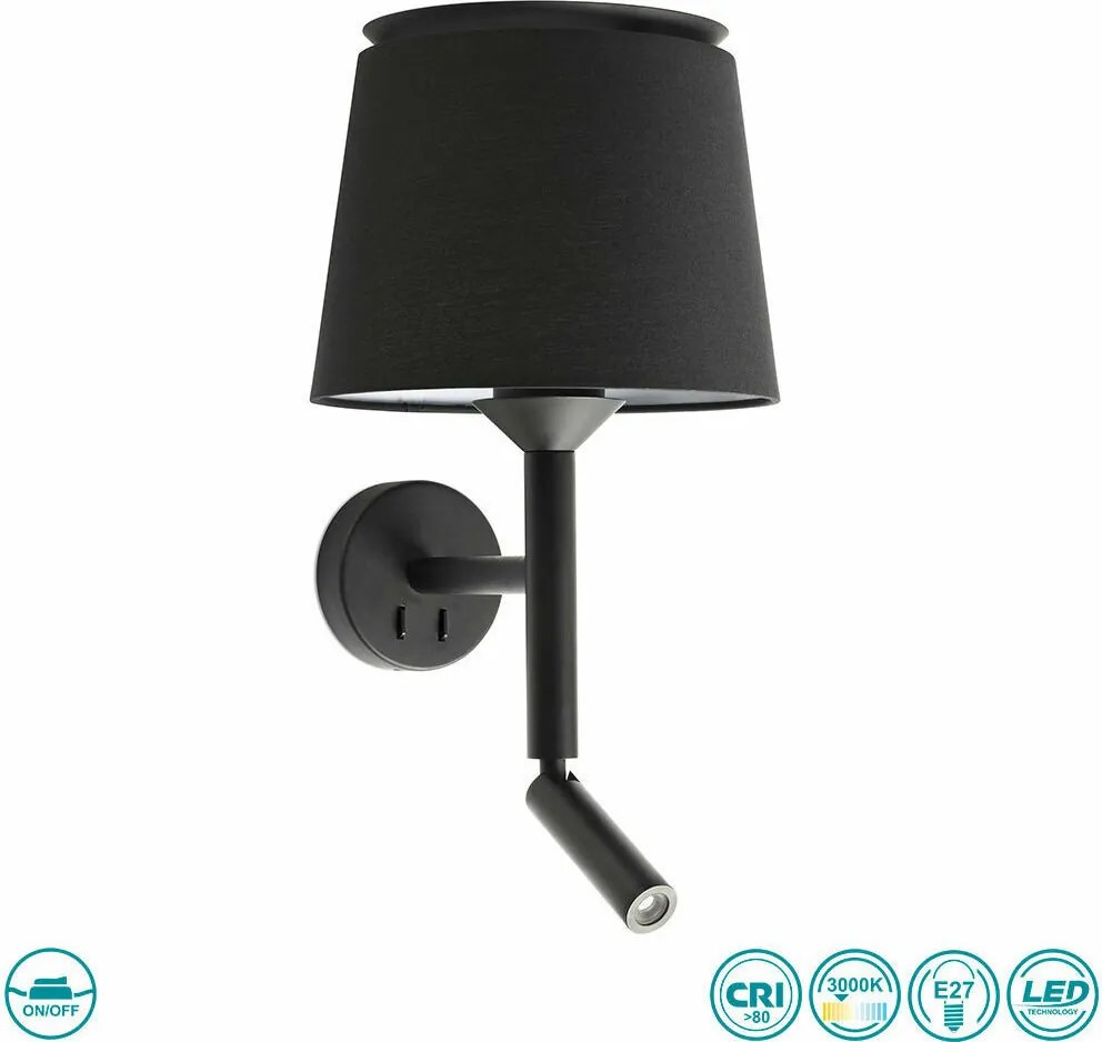 Fali Lámpa Fekete SAVOY FARO 20303-93