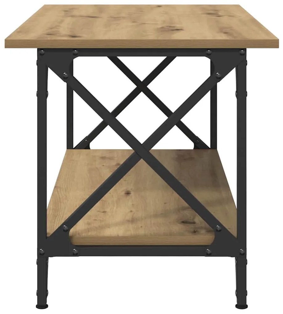 Dohányzóasztal kézműves tölgy 80 x 45 x 45.5 cm Faanyag
