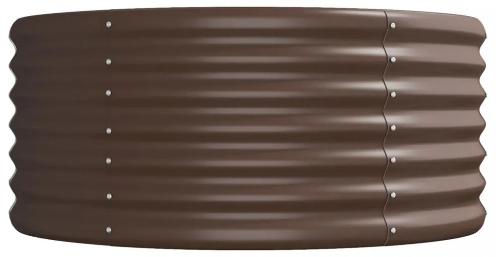 barna porszórt acél kerti magaságyás 440x80x36 cm