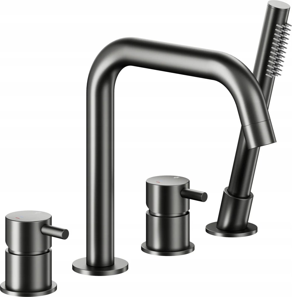 Kfa Kádtöltő Csaptelep 4 Lyukú Moza, Gun Metal Grey Pvd