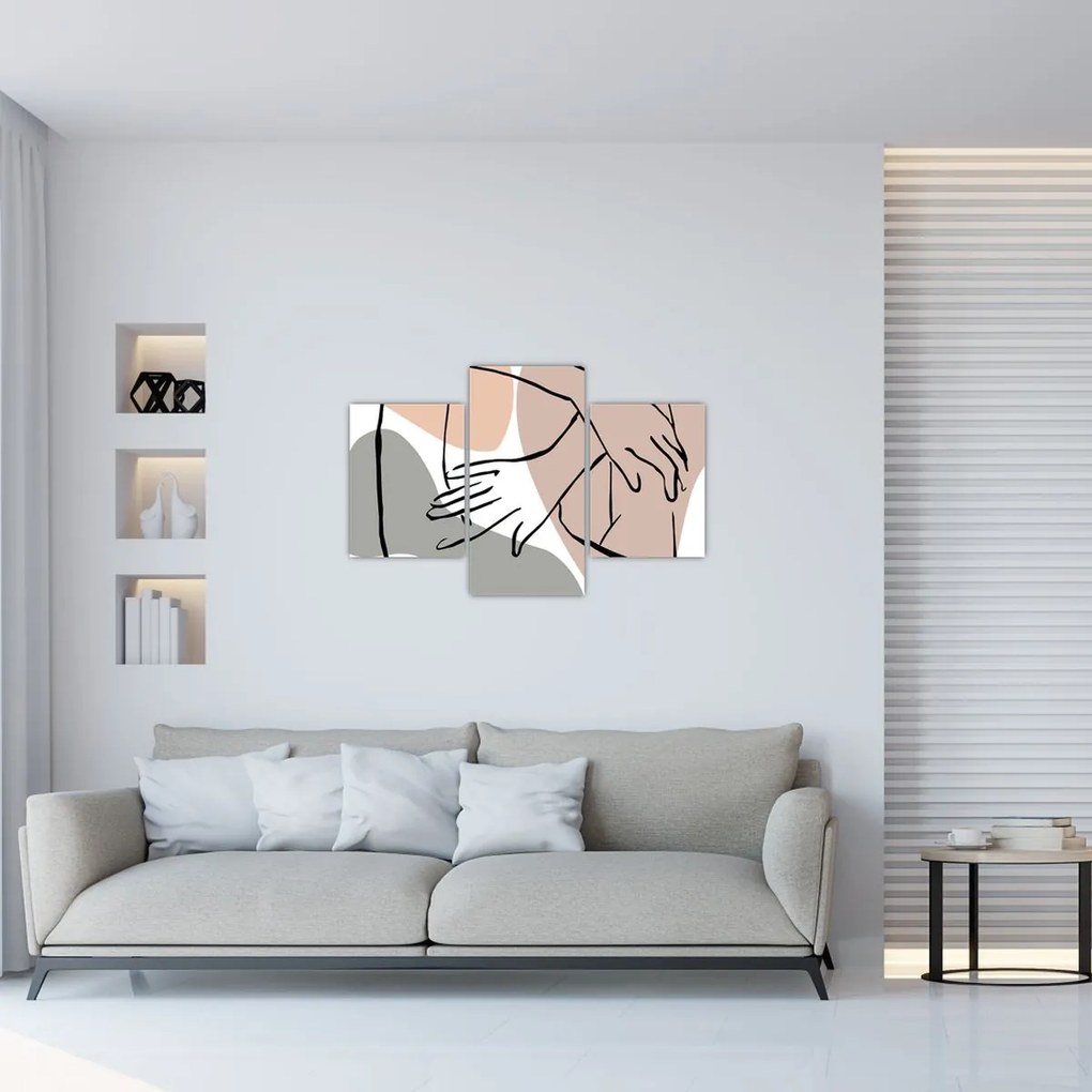 Kép - Női test vonal művészet N⁰2 (90x60 cm)