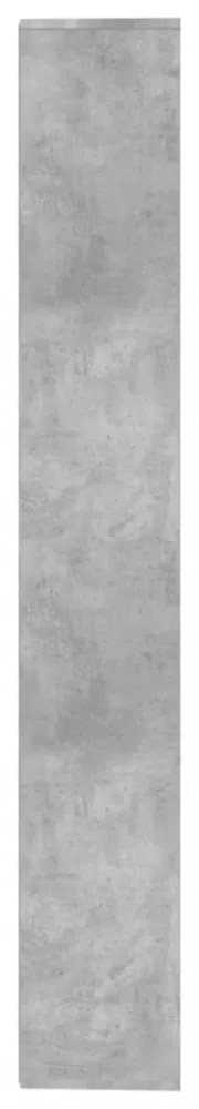betonszürke szerelt fa könyvszekrény/térelválasztó 155x24x160cm