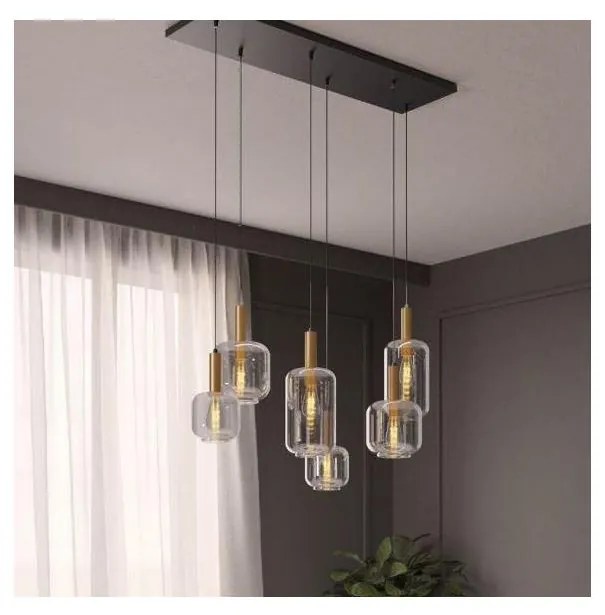 Redo 01-3215 - Csillár zsinóron BRINA 6xE27/23W/230V