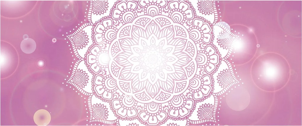 Egy mandala képe rózsaszín háttérrel (120x50 cm)