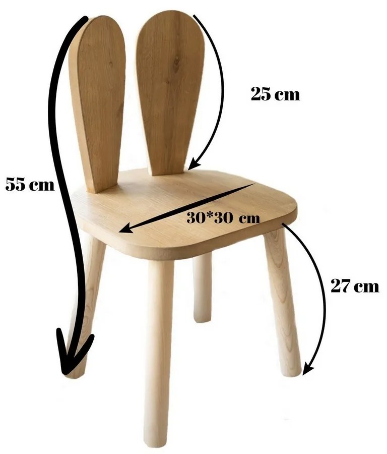 Gyermekszék Bunny Chair - Barna