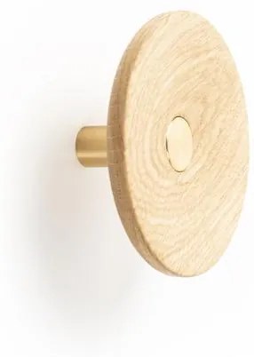 Fogas  Viefe ZOOT  gomb, 120mm, fa-alumínium, csiszolt sötét sárgaréz + tölgy EI